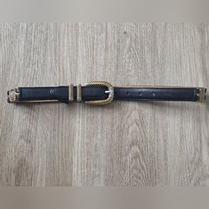 Brighton Belt Size 30 – Black Leather with Gold Tone Hardware